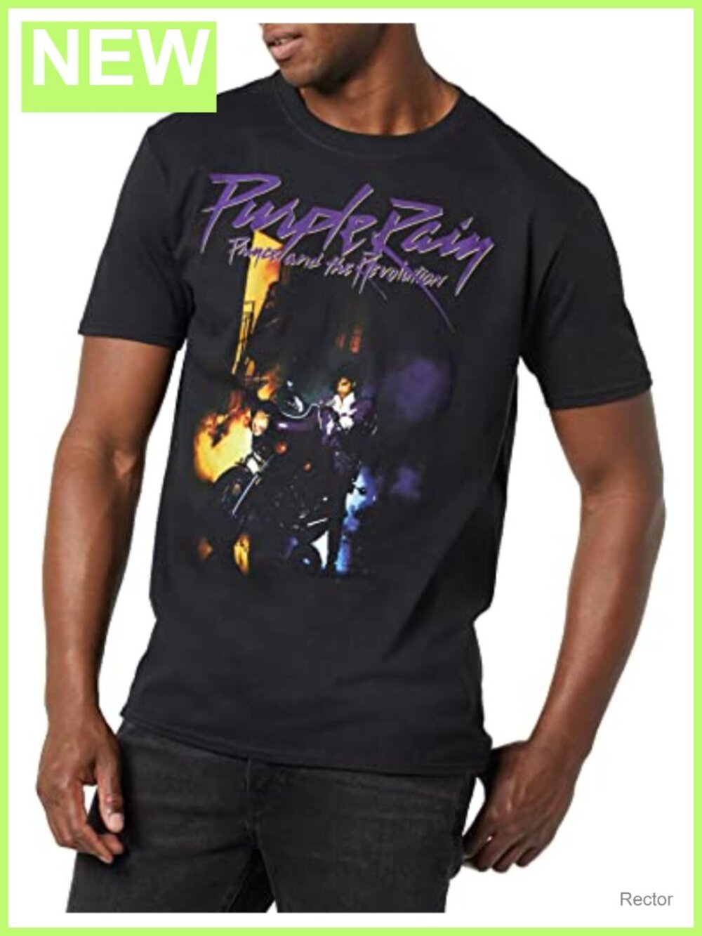 Prince Purple Rain Official Graphic Tee Semi-Fitted Crew Neck